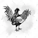 Black Chicken  tattoo design idea