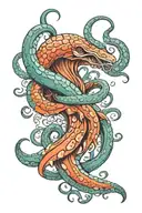 squid tentacles wrapping tattoo design idea