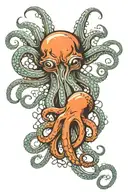 squid tentacles wrapping tattoo design idea