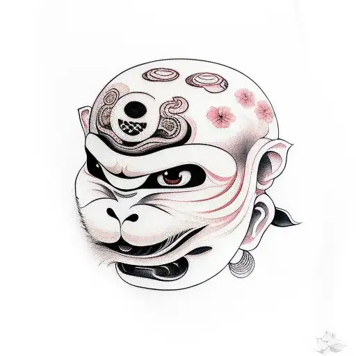 daruma and godmonkey tattoo design idea