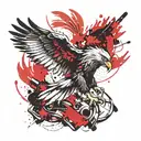 Polish Eagle perched tattoo design idea
