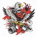 Polish Eagle perched tattoo design idea
