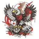 Polish Eagle perched tattoo design idea