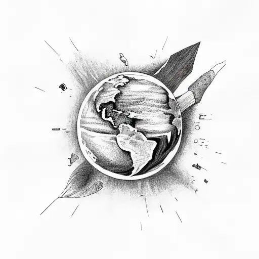 planet Earth no top of a clove  tattoo design idea