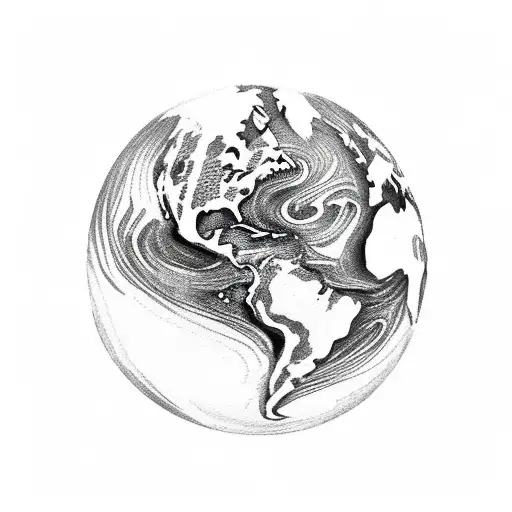 planet Earth no top carnation  tattoo design idea