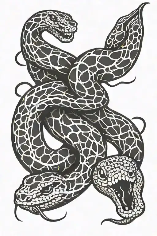 psychedelic snake wrapped tattoo design idea