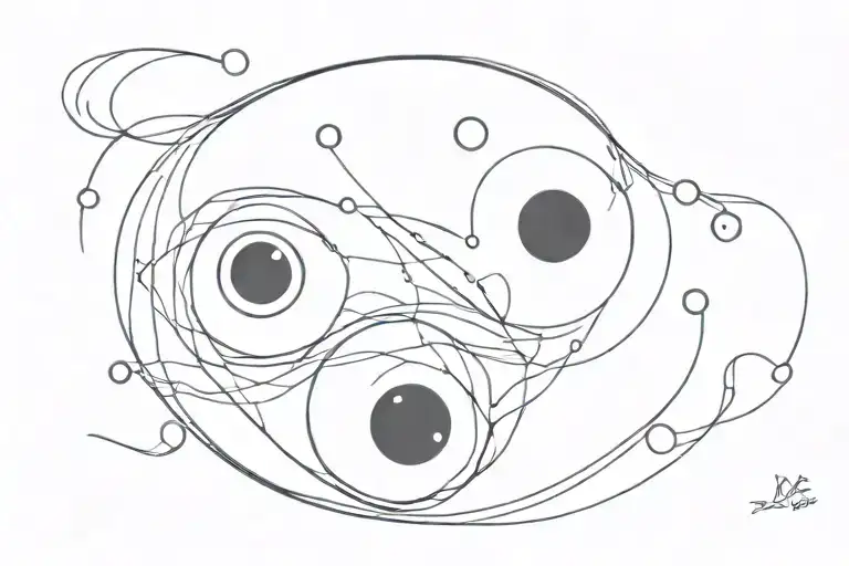 ying Yang eyeballs wrapped tattoo design idea