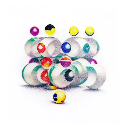 roulettes cards billiards tattoo design idea