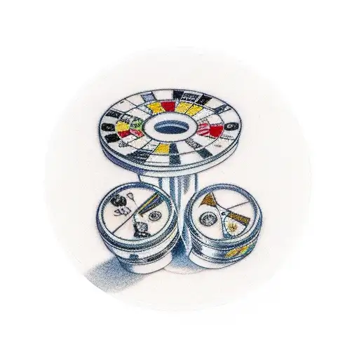 roulettes cards billiards tattoo design idea