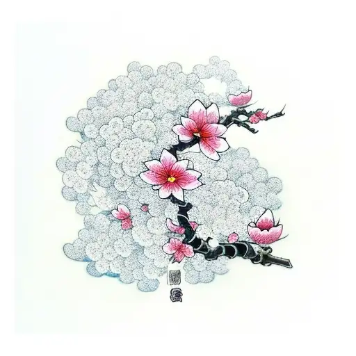 Cherry blossom  tattoo design idea
