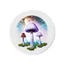"A mystical design featuring a full moon and magic mushroom, with the mushroom cap and stem adorned with intricate patte tattoo design idea
