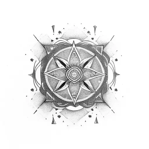 A combination of a dagger and a mandala, symbolizing the balance between combat and inner peace tattoo design idea