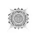 A combination of a dagger and a mandala, symbolizing the balance between combat and inner peace tattoo design idea