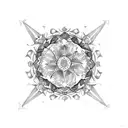 A combination of a dagger and a mandala, symbolizing the balance between combat and inner peace tattoo design idea