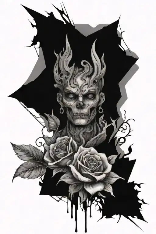 Blackout tattoo design idea