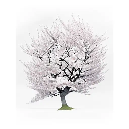 cherry blossom tree tattoo design idea
