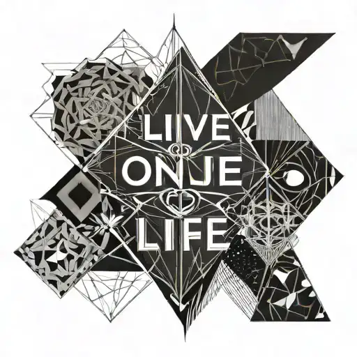 text: "I live one life" tattoo design idea