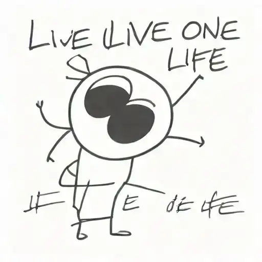text: "I live one life" tattoo design idea