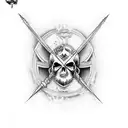 Knight batting with death tattoo design idea