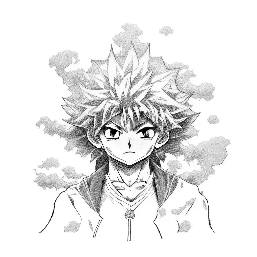 Combine elements of Killua, Ayonukoji, and Tengen into a unique anime character tattoo design tattoo design idea