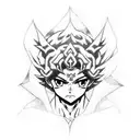Combine elements of Killua, Ayonukoji, and Tengen into a unique anime character tattoo design tattoo design idea