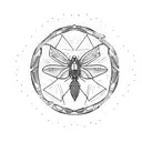 a firefly on a black background tattoo design idea