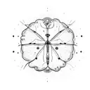 a firefly on a black background tattoo design idea