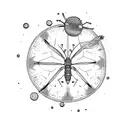 a firefly on a black background tattoo design idea