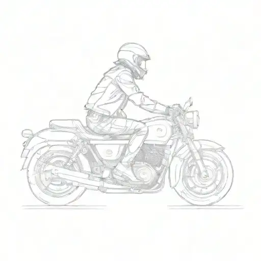 a person riding a motorcycle with speed tattoo design idea