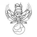 tinkerbell with constallation tattoo design idea