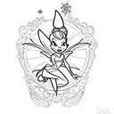 tinkerbell with constallation tattoo design idea