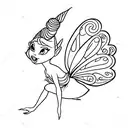 tinkerbell with constallation tattoo design idea