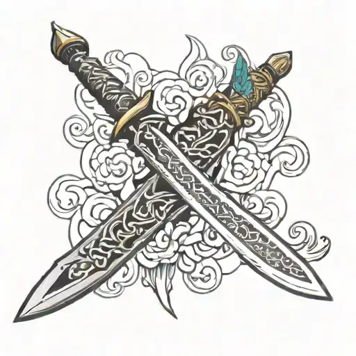 japanese dagger tattoo design idea