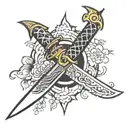 japanese dagger tattoo design idea