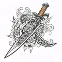 japanese dagger tattoo design idea