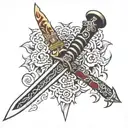 japanese dagger tattoo design idea