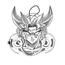 Incorporate elements from Sailor Moon, Dragon Ball Z, and Pokemon into a dynamic sleeve tattoo that tells a story of a hero's journey tattoo design idea
