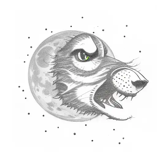 nascar driving under a lunar eclipse  tattoo design idea