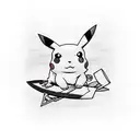pikachu on a surfboard tattoo design idea