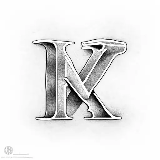 letter N representing love for my son tattoo design idea