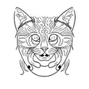 A seductive black cat with Iron Maiden lyrics as part of its fur tattoo design idea