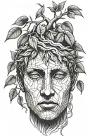 statue head greek mythology willow tree branch family   tattoo design idea