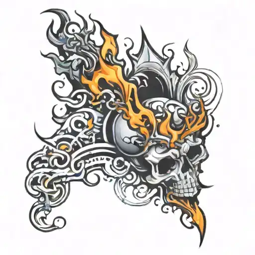 a burning painting graffiti tattoo design idea