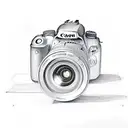 canon rebel T7 camera with lighthouse in the lens tattoo design idea