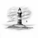 canon rebel T7 camera with lighthouse in the lens tattoo design idea