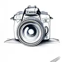 canon rebel T7 camera with lighthouse in the lens tattoo design idea