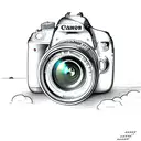 canon rebel T7 camera with lighthouse in the lens tattoo design idea