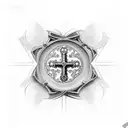 Christian Cross victorian style tattoo design idea
