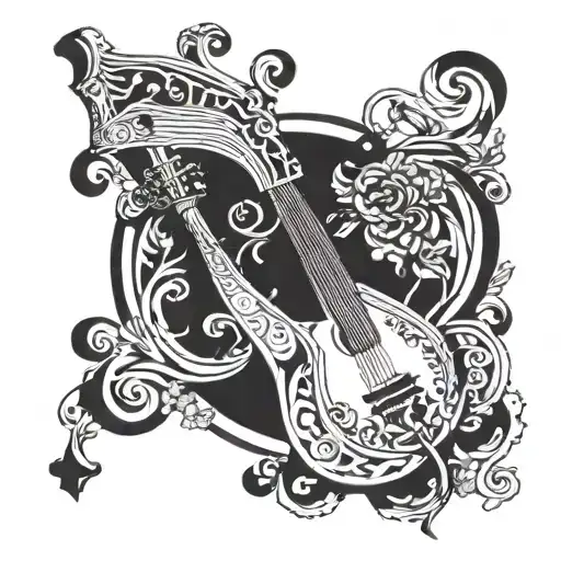 lyre and sable orphé tattoo design idea