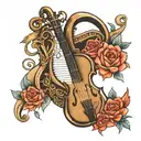 lyre and sable tattoo design idea